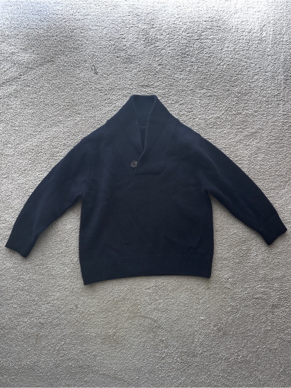 Kids’ Shawl Collar Pullover Sweater 100% cashmere- Navy Blue